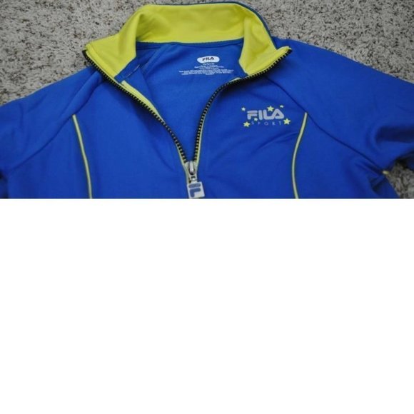 *Sport Jacket FILA sz 10/12 Blue Stretch Zip Up Performance Stretch Spring Girls - Picture 3 of 5